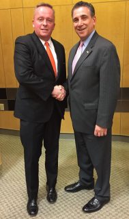 Legislator Vincent D. Tyer (left) was named Deputy Minority Leader by Legislator Lon M. Hofstein after Hofstein was elected Minority Leader.