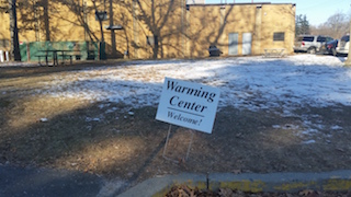 Warming Center sign