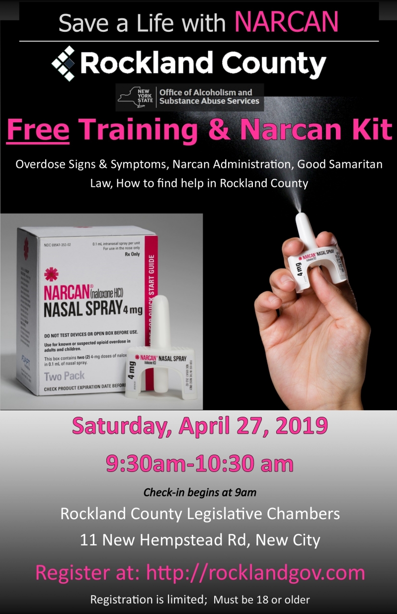 Rockland to Hold Narcan Training at County Legislative Chambers