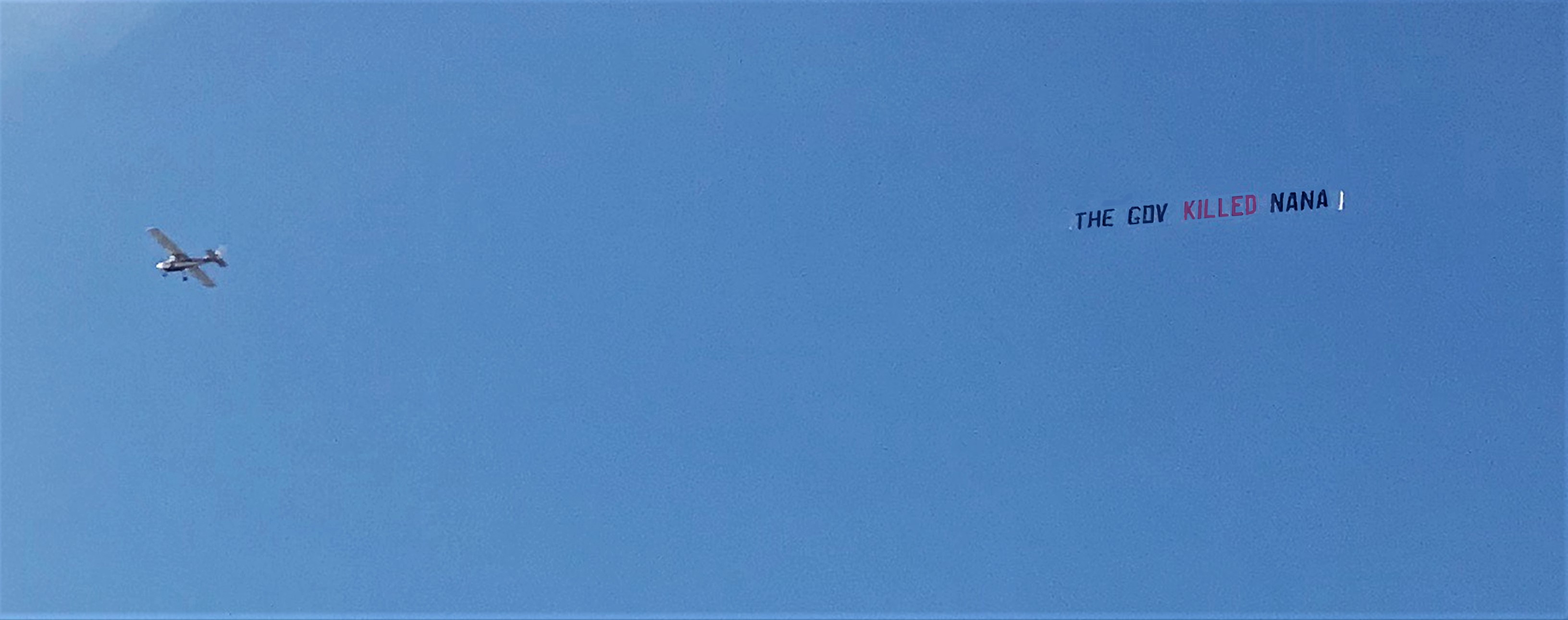 Banner Spoted flying over Rockaway beach