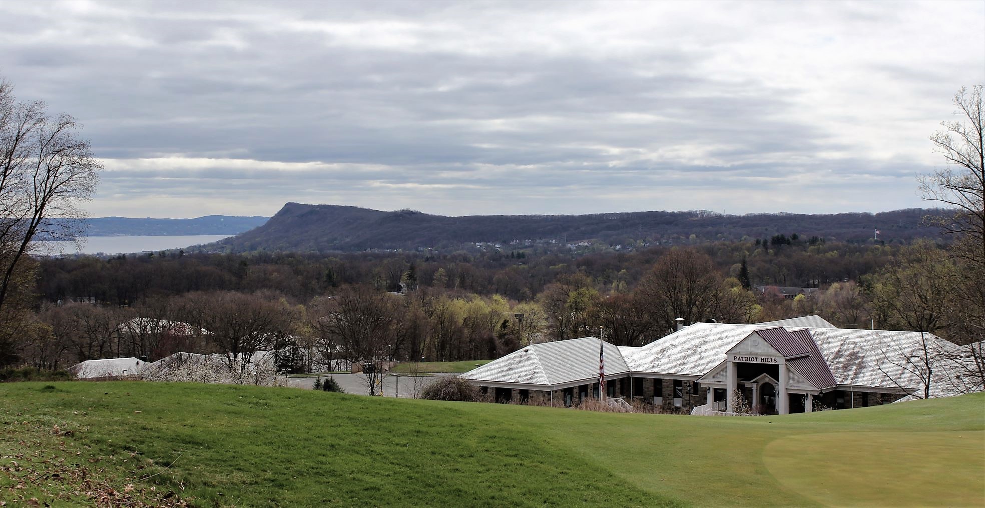 View of entrance to Hudson Highlands from Patriot Hills, Stony Point. 2021